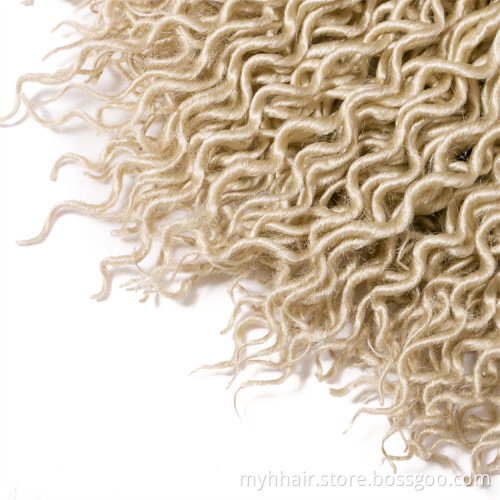Faux Locs curly 16 inch Crochet Braid hair 75g/pack,24 strands/pack Synthetic Braiding Hair extensions Blonde
